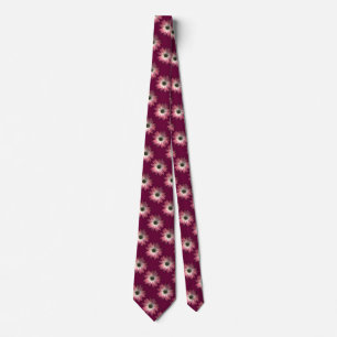 Corbata Margarita Roja en Estampa de Cuero de Vino