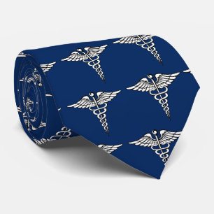 Corbata Marina de guerra modelada caduceo médico