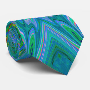 Corbata Mariposa abstracta azul y chartreuse alucinante