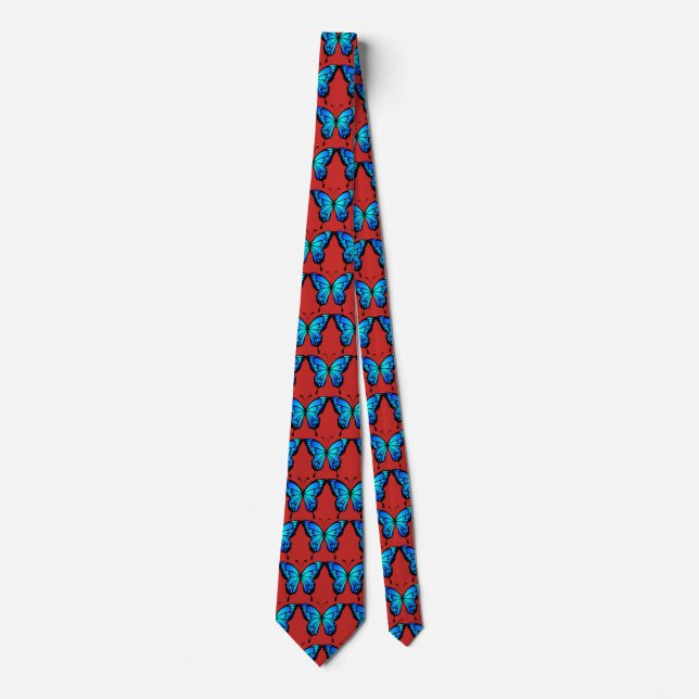 Corbata Mariposas azules de un comerciante. (Anverso)