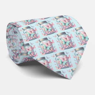 Corbata Mariposas Caprichosas en un Patrón de Tarro