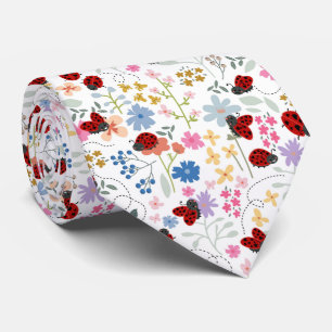Corbata Mariquitas Lindas Flores Silvestres Floral Caprich