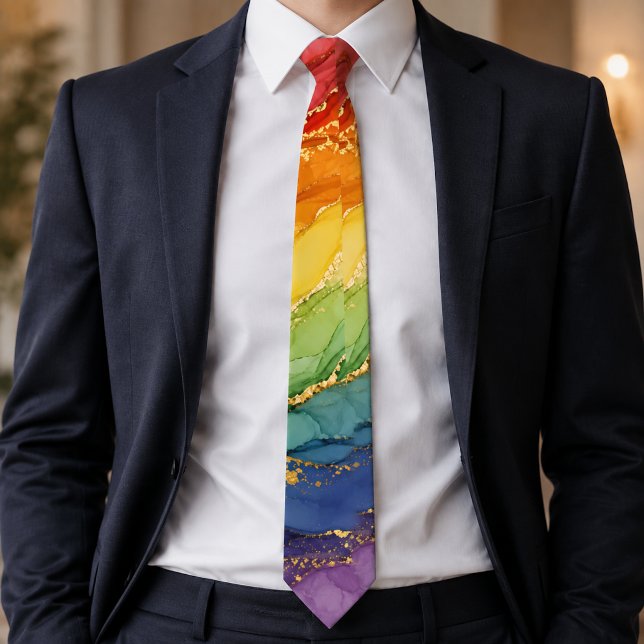 Corbata Mármol Arcoíris LGBTQ  (Subido por el creador)