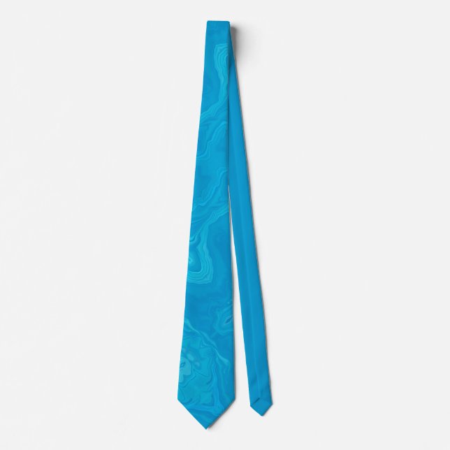 Corbata Mármol Azul Abstracto Personalizado  (Anverso)