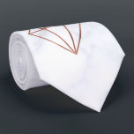 Corbata mármol blanco de diamante dorado claro elegante<br><div class="desc">Diseño moderno y de moda con diamantes de oro falsos subió y mármol blanco.</div>