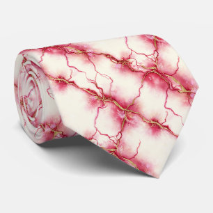 Corbata Mármol de Acuarela Rosa Rosado y Rojo Jugoso Vibra
