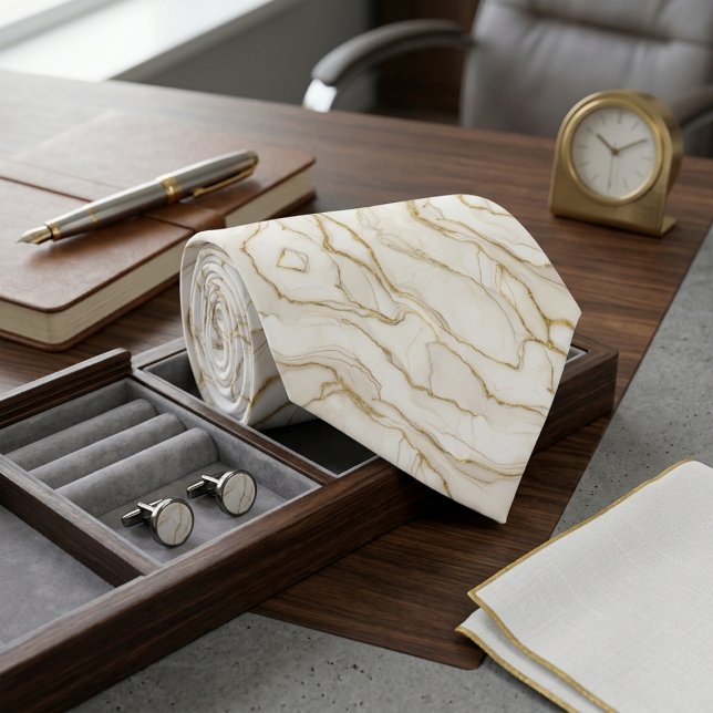 Corbata Mármol de marfil y oro (Subido por el creador)