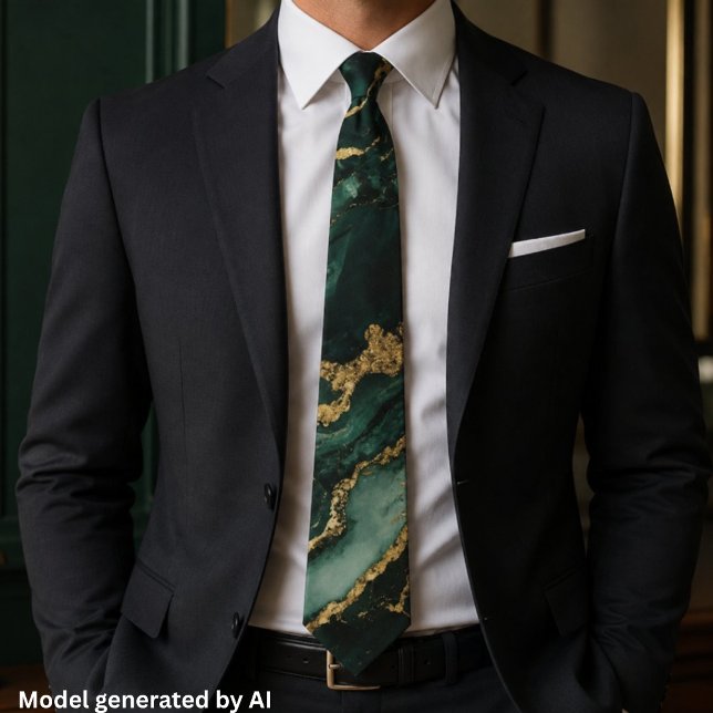 Corbata Mármol de oro esmeralda elegante (Subido por el creador)