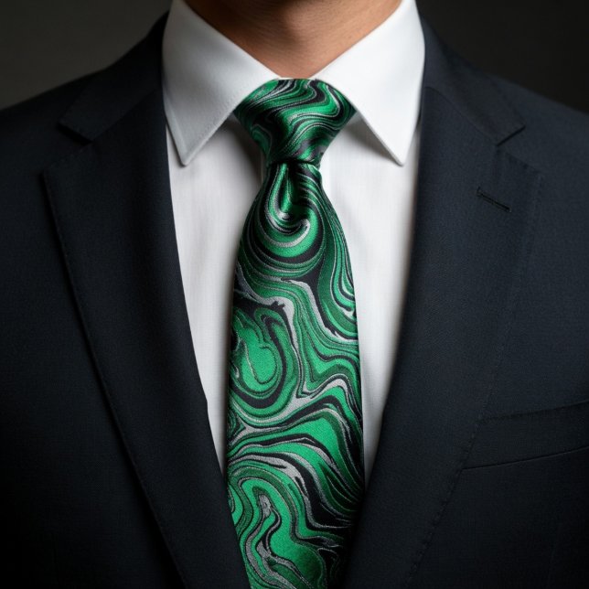 Corbata Mármol de Remolino Verde Vibrante (Subido por el creador)