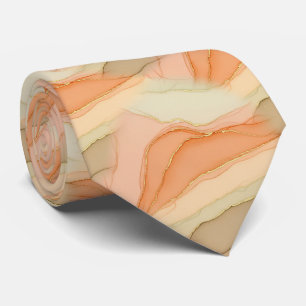 Corbata Mármol Dorado Orgánico Cálido Neutro Abstracto