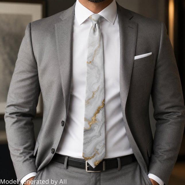 Corbata Mármol gris dorado elegante (Subido por el creador)
