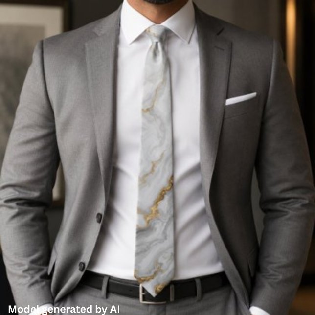 Corbata Mármol gris dorado elegante (Subido por el creador)