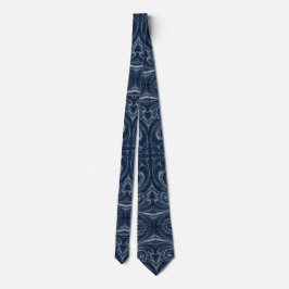Corbata Mármol Líquido Plateado de Lujo Simétrico