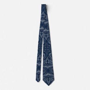 Corbata Mármol Líquido Plateado de Lujo Simétrico