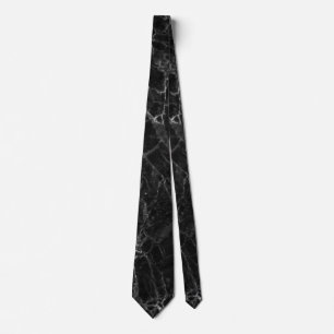 Corbata Mármol Negro Elegante Patrón de Mármol Simple Mode