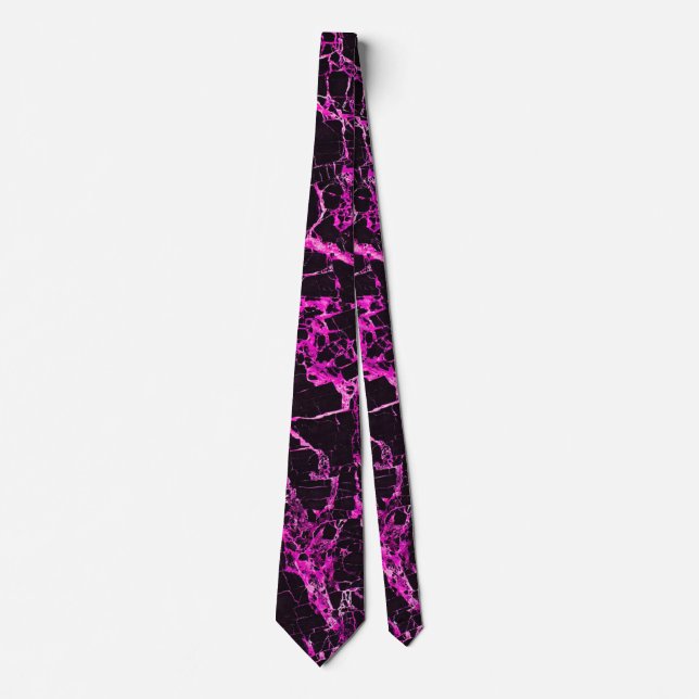 Corbata Mármol negro y rosa, (Anverso)