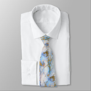 CORBATA MÁRMOL PATRONEADO BLUE GOLD SWIRL TIE