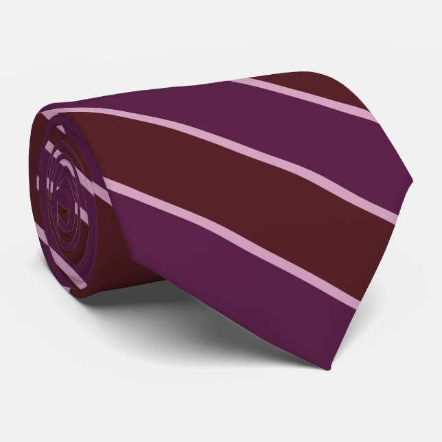 Corbata Maroon Red, Magenta And Pink Diagonal Stripes  (Enrollado)