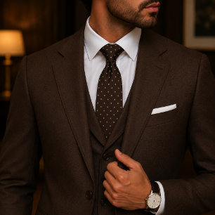 Corbata Marrón Chocolate Crema Lujo Silencioso Dinero Anti