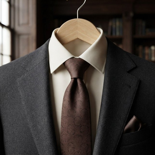 Corbata Marrón Chocolate Tonal  (Subido por el creador)