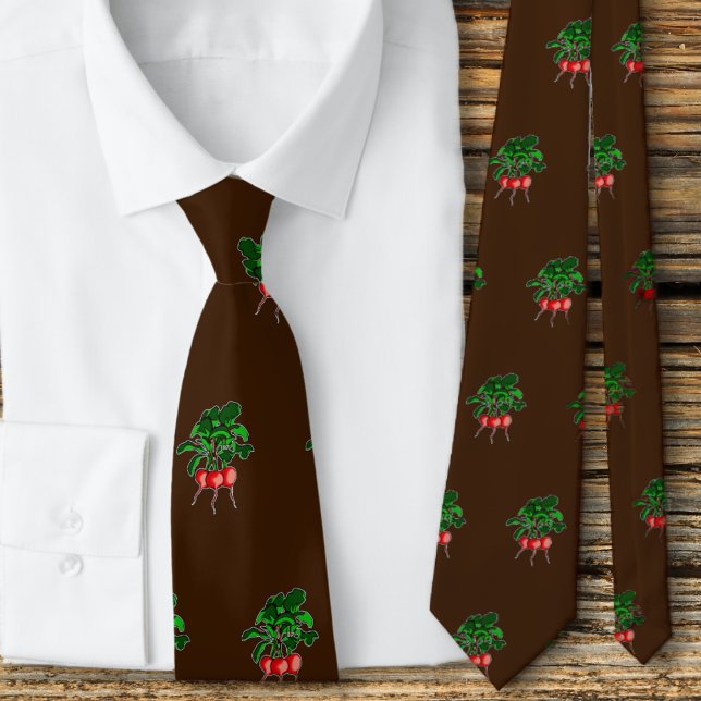 Corbata marrón con estampado de remolacha para gra (Subido por el creador)