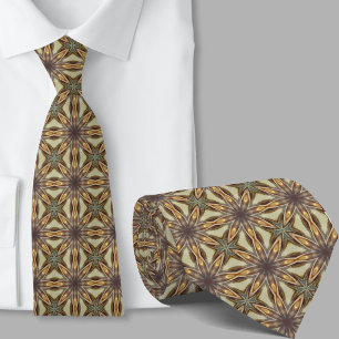 Corbata marrón con patrón geométrico artístico mod