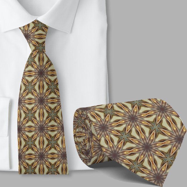 Corbata marrón con patrón geométrico artístico mod (Subido por el creador)