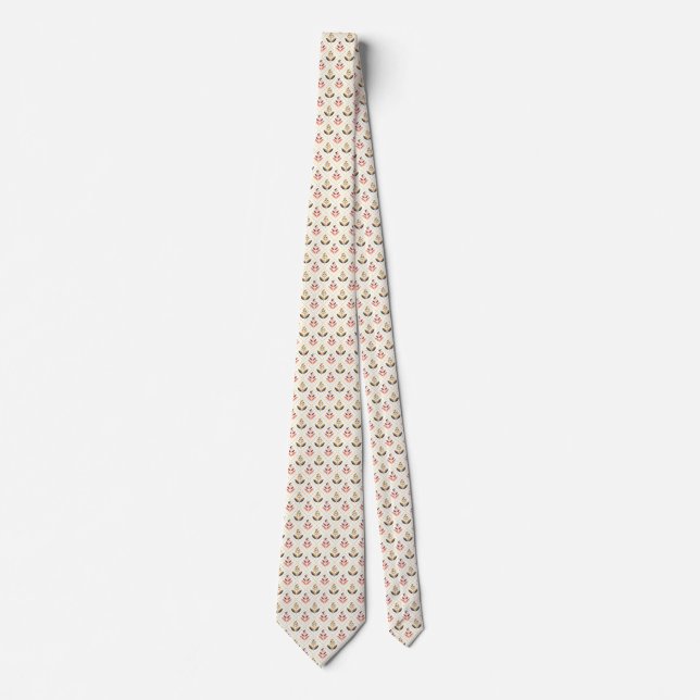 Corbata marrón con un sutil patrón geométrico (Anverso)