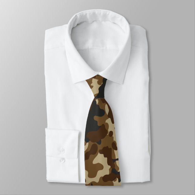 Corbata Marrón de cuello de camo (Atado)