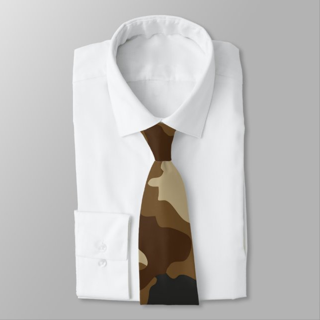 Corbata Marrón de cuello de camo (Atado)