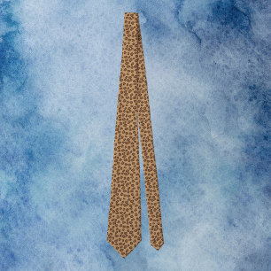 Corbata Marrón de patrón leopardo