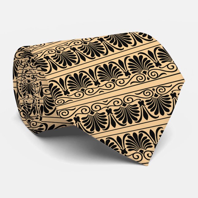 Corbata Marrón del patrón árabe del Mediterráneo griego (Enrollado)