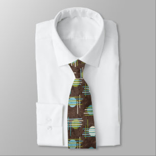 Corbata Marrón Geométrico Moderno