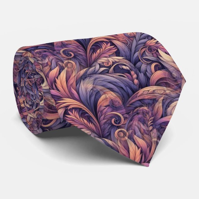 Corbata Marrón Malva Rosa Violeta Púrpura Estampado Paisle (Enrollado)