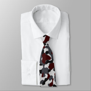Corbata Marrón oscuro, gris carbón vegetal y camuflaje neg