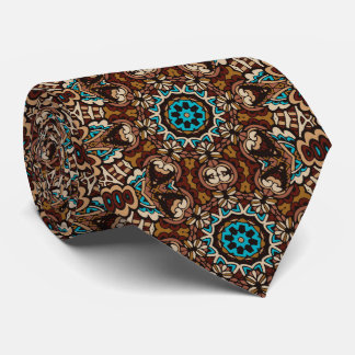 Corbata marrón personalizada de colores retro – Mo