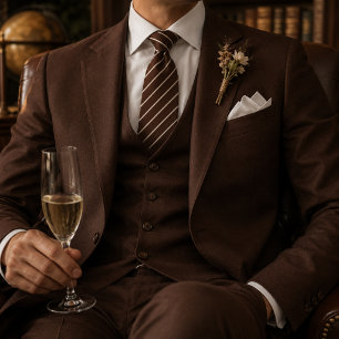 Corbata Marrón rayado con chocolate rico