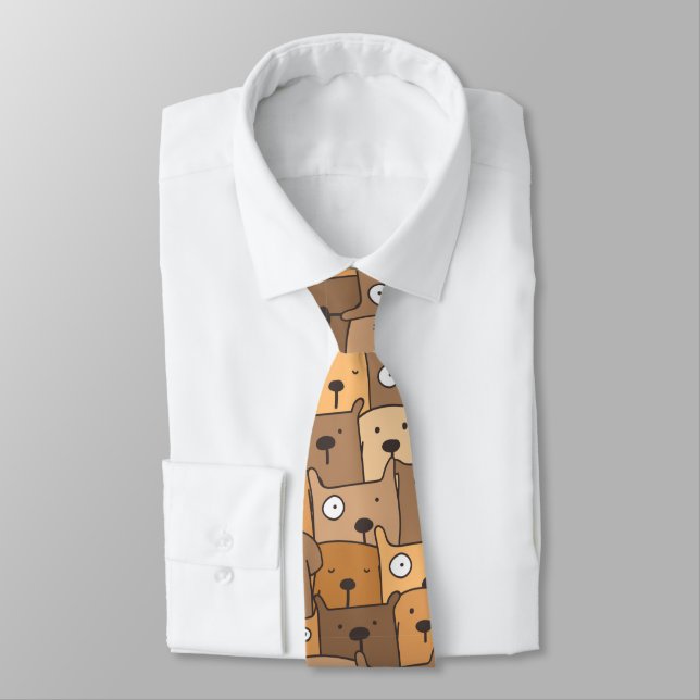 Corbata Marrón Tan Dog Lover Retro Tie (Atado)