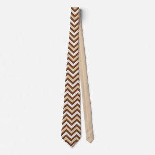 Corbata Marrón y beige Chevron