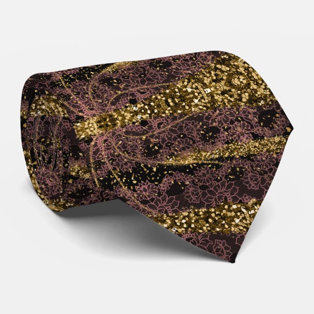 CORBATA MARRÓN Y BRILLO (Enrollado)