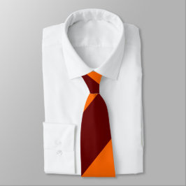 Corbata Marrón y raya regimental amplia anaranjada