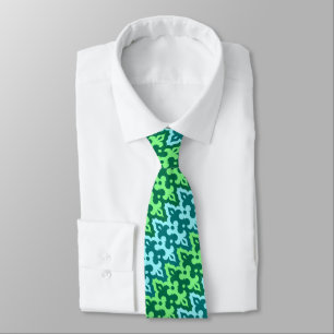 Corbata Marroquí Ikat Damask, Turquoise & Jade Green