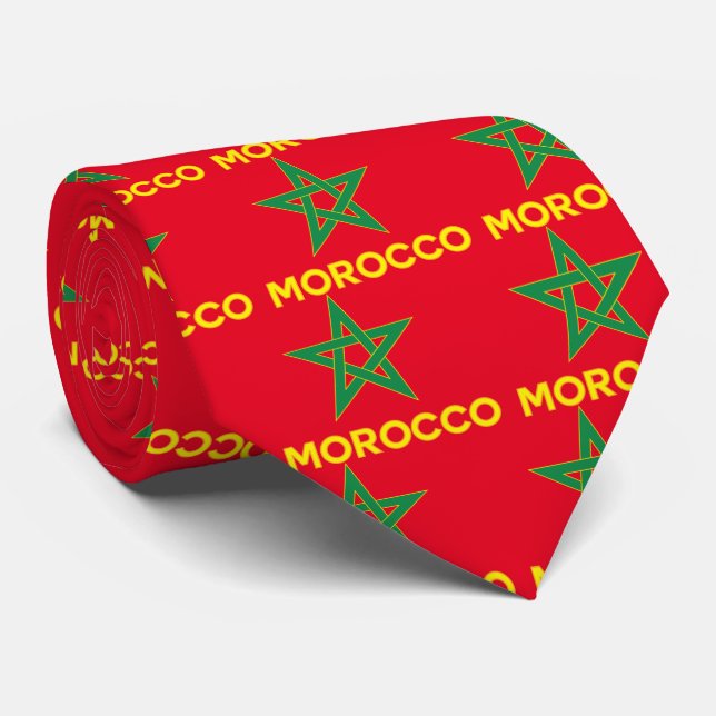 Corbata Marruecos - bandera marroquí (Enrollado)