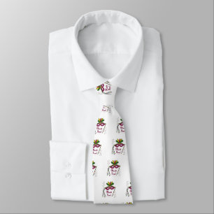 Corbata Máscara de Mardi Gras Plumas Cuentas
