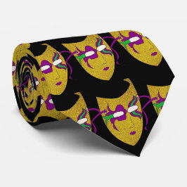 Corbata Máscara del Carnaval de Mardi Gras sobre el zapato