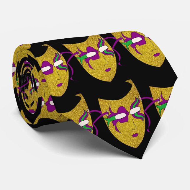 Corbata Máscara del Carnaval de Mardi Gras sobre el zapato (Enrollado)