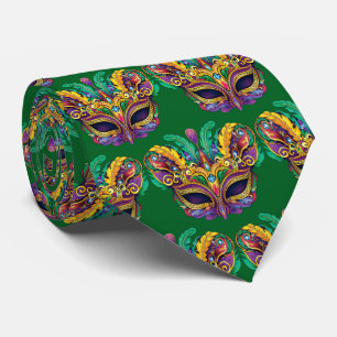 Corbata Mascarada de Mardi Gras Triple
