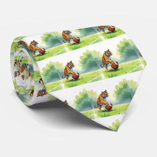 Corbata Mascota Bengala Tigre Con Fútbol