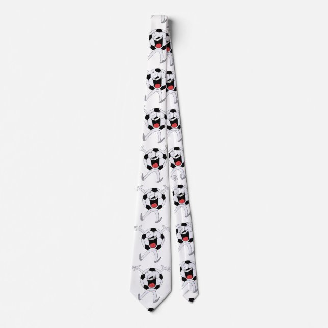 Corbata Mascota de Balón de Fútbol Sonriente (Anverso)