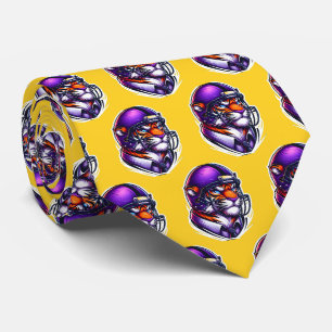Corbata Mascota de Bengala Tigre con casco de fútbol